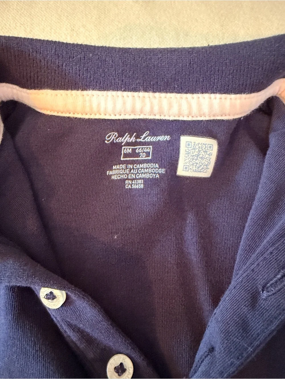 Ralph Lauren baby 6m Navy Polo Dress with Ruffle Hem and Matching Bloomers
